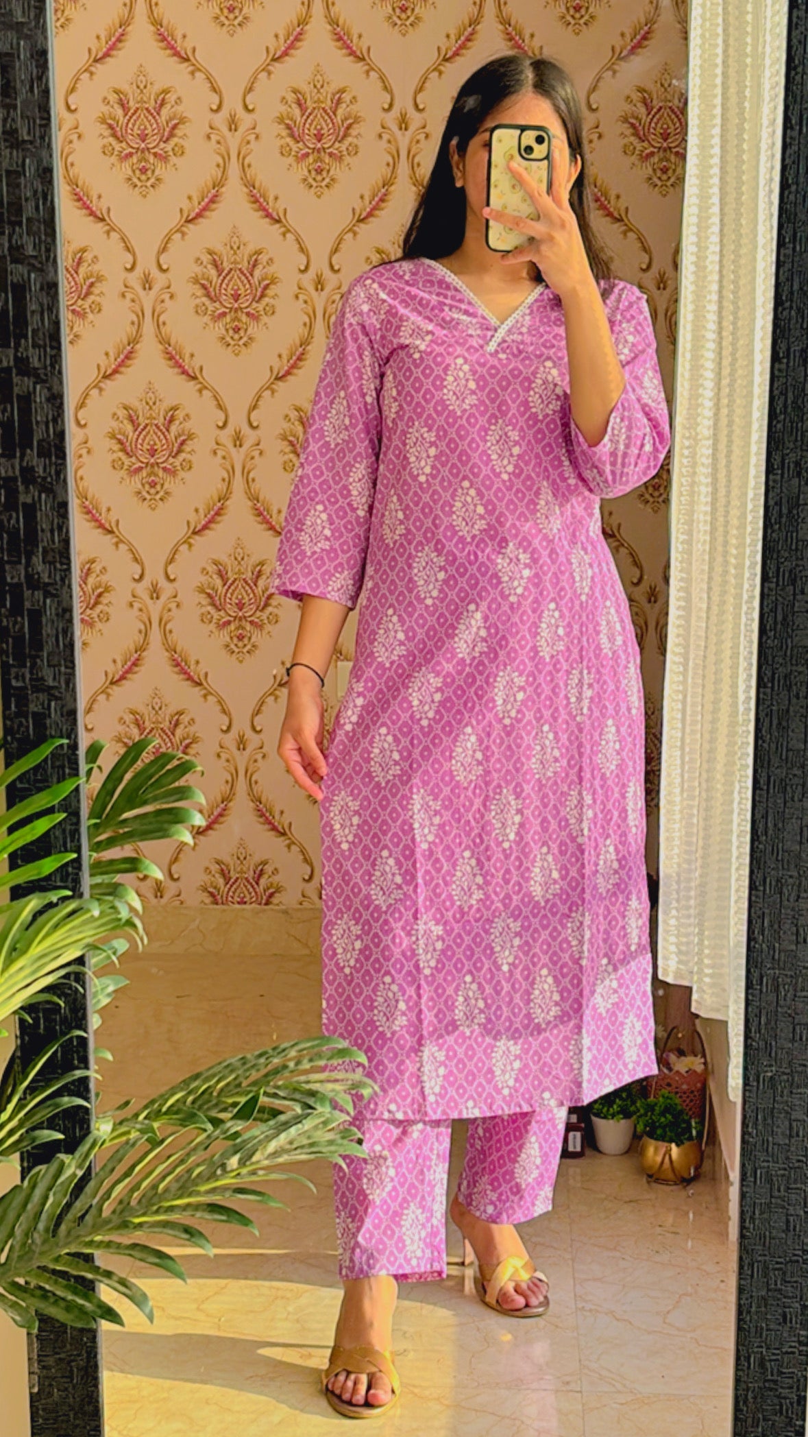 Lavender Lace Suit Set - Sukoon 3.0 (Slim Fit) - Image 3