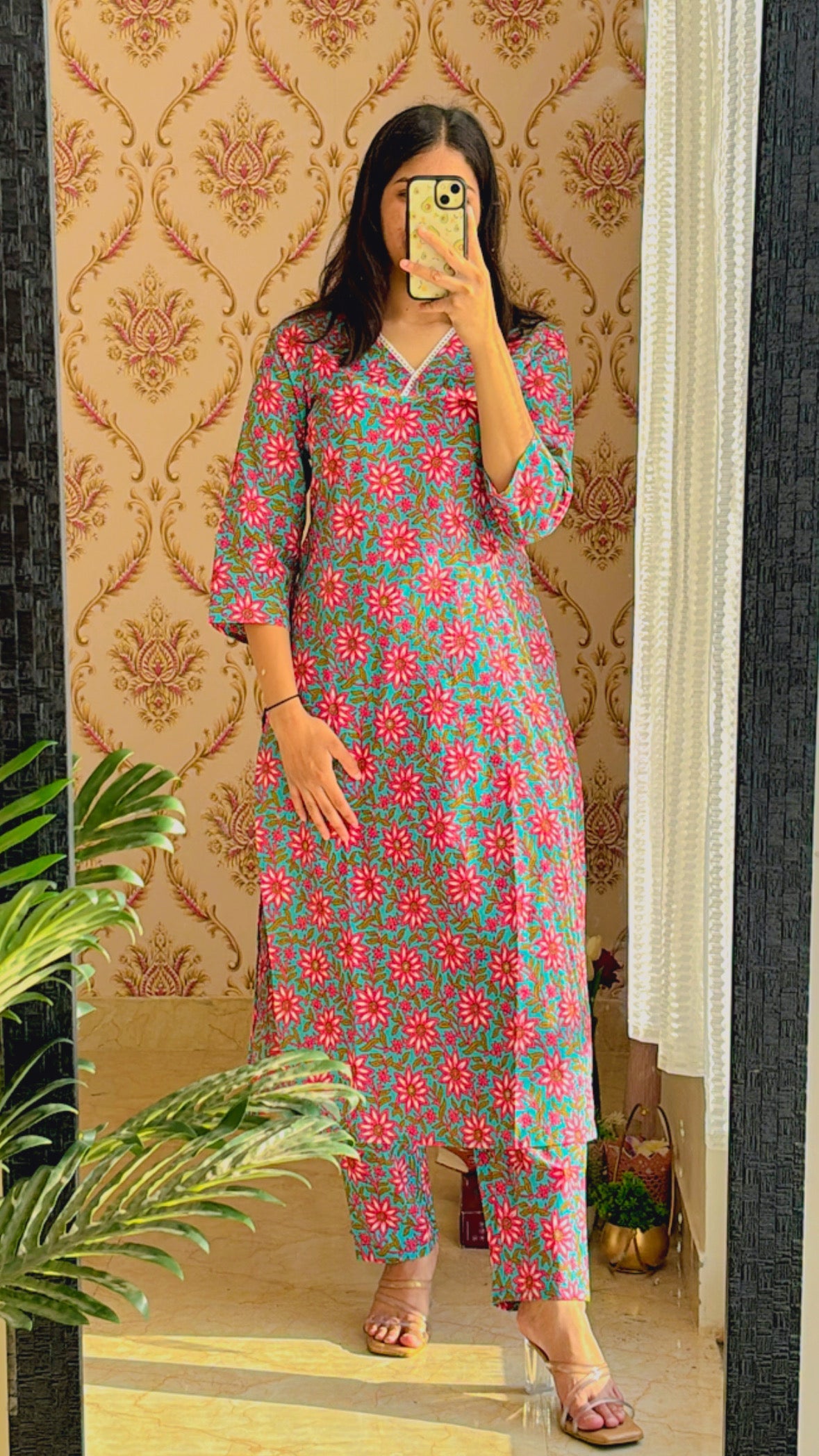 Aasmani Phool Lace Suit Set - Sukoon 3.0 (Slim Fit) - Image 3