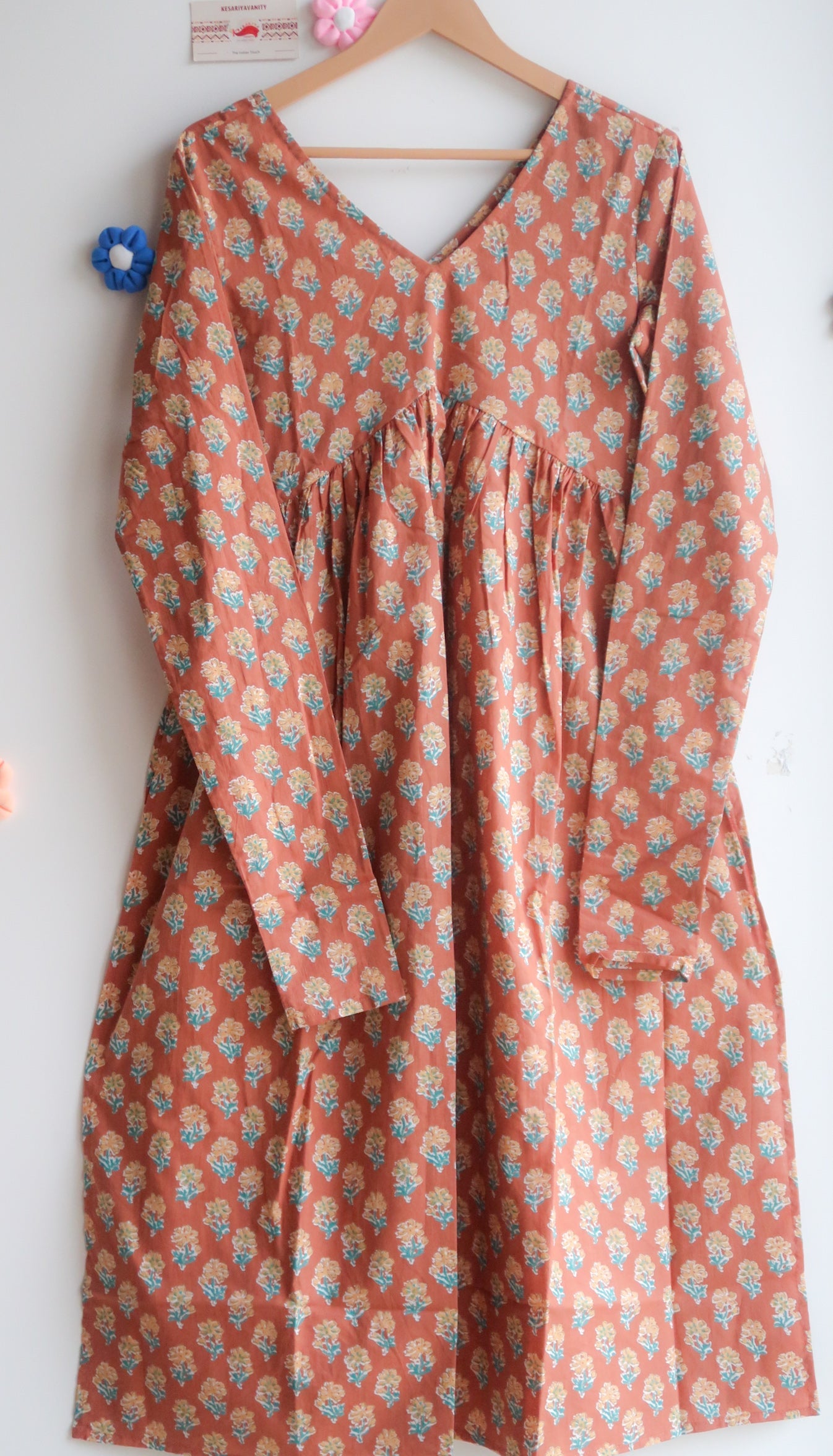 Cocoa Brown Churidaar Sleeves Long Kurta - Image 2