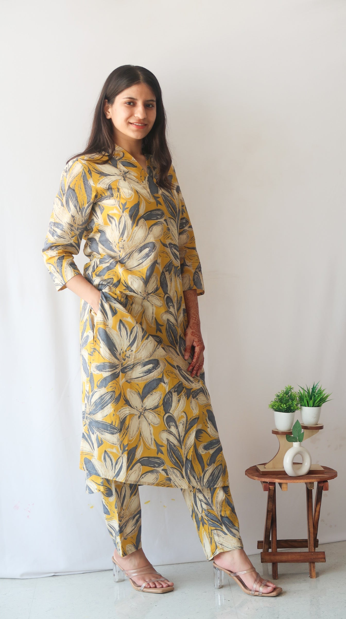 Mustard Lily's V-Neck Suit Set - Image 2