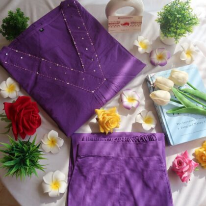 Perfect Purple Office/ Regular Wear Suit Set - Blend of Fun