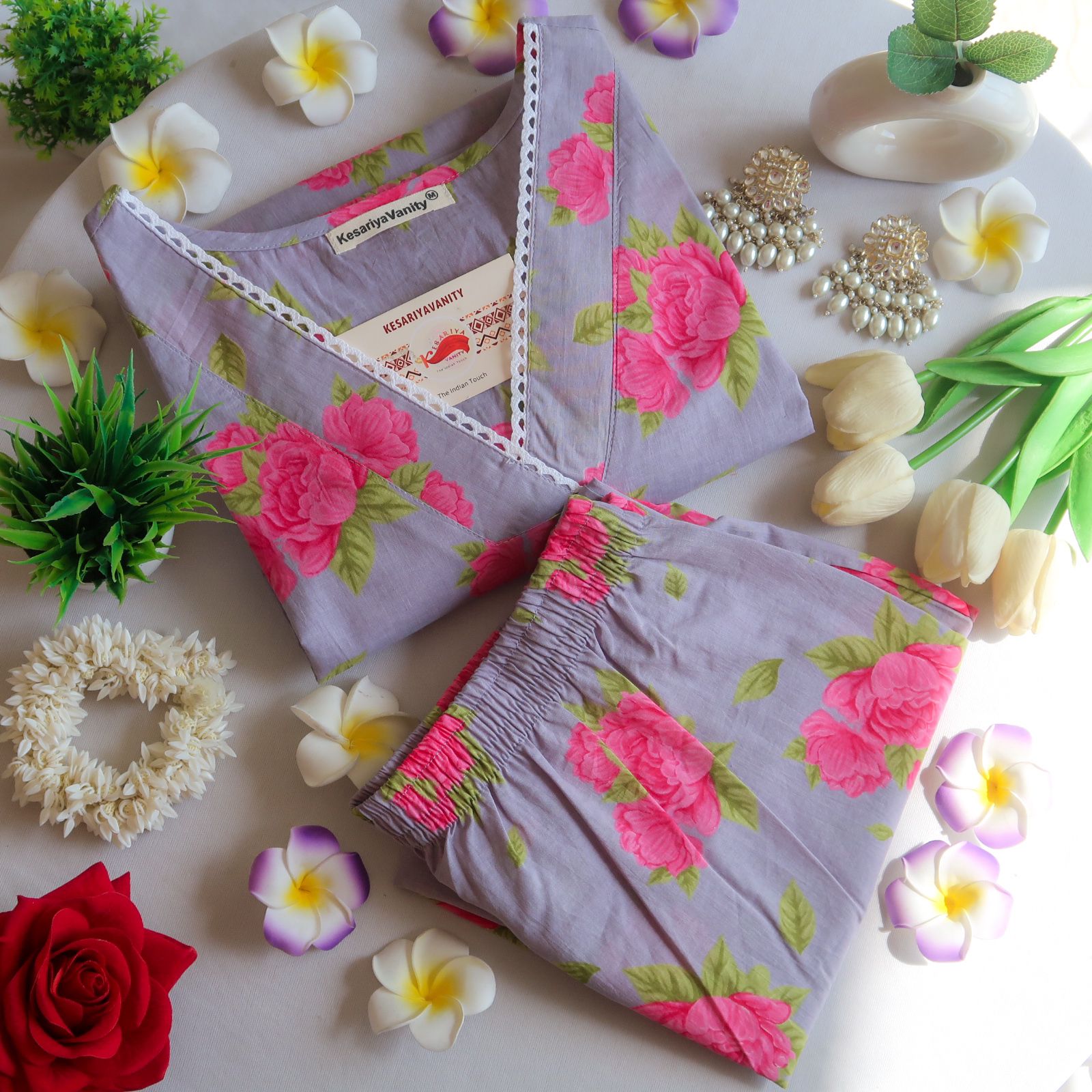 Kumudini Lace Suit Set - Sukoon 3.0 (Slim Fit)