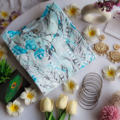 Blue Lagoon Chikankari Dream Long Kurta - Launch 17