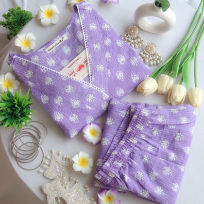 Lavender Lace Suit Set - Sukoon 4.0 (Slim Fit)