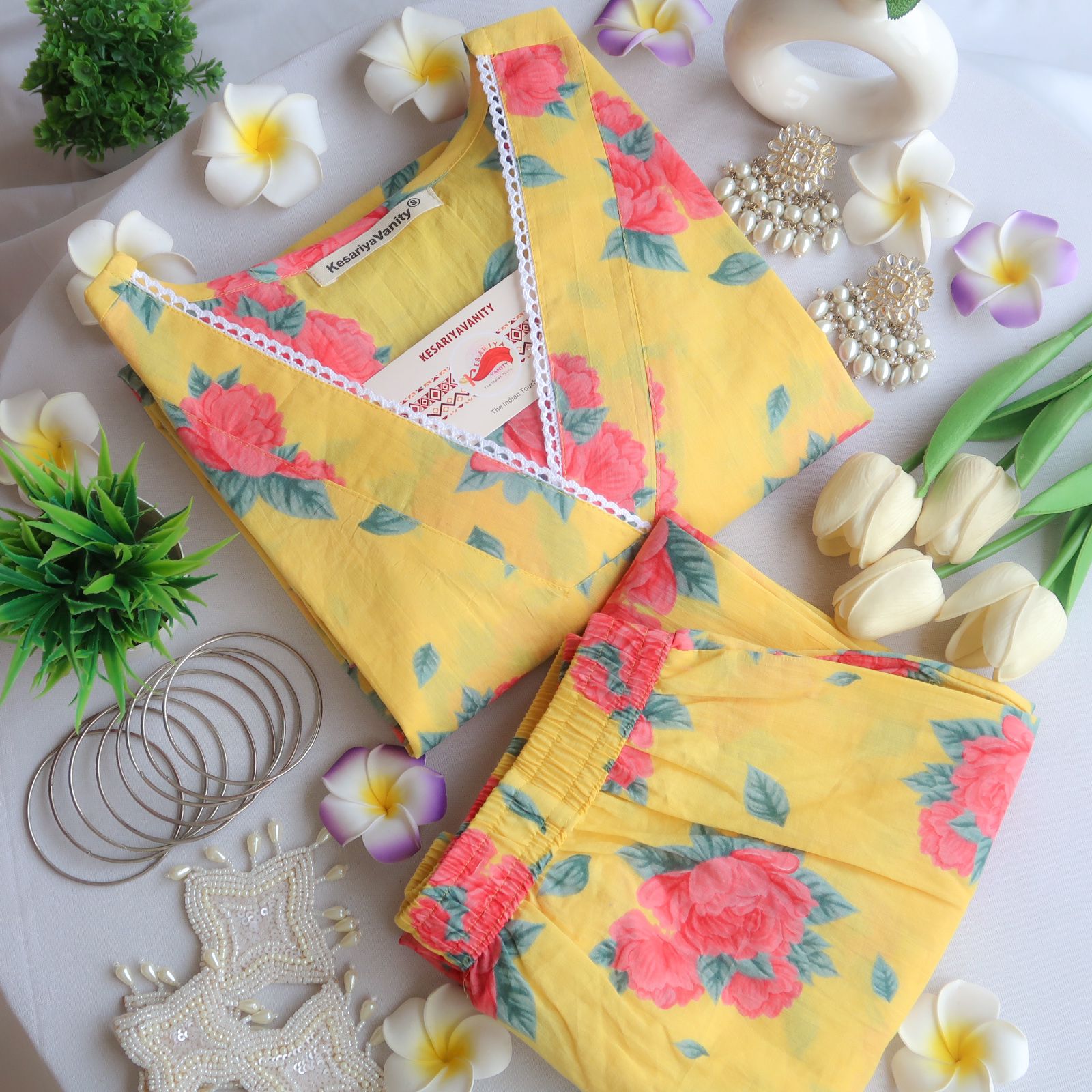 Marigold Lace Suit Set - Sukoon 4.0 (Slim Fit)