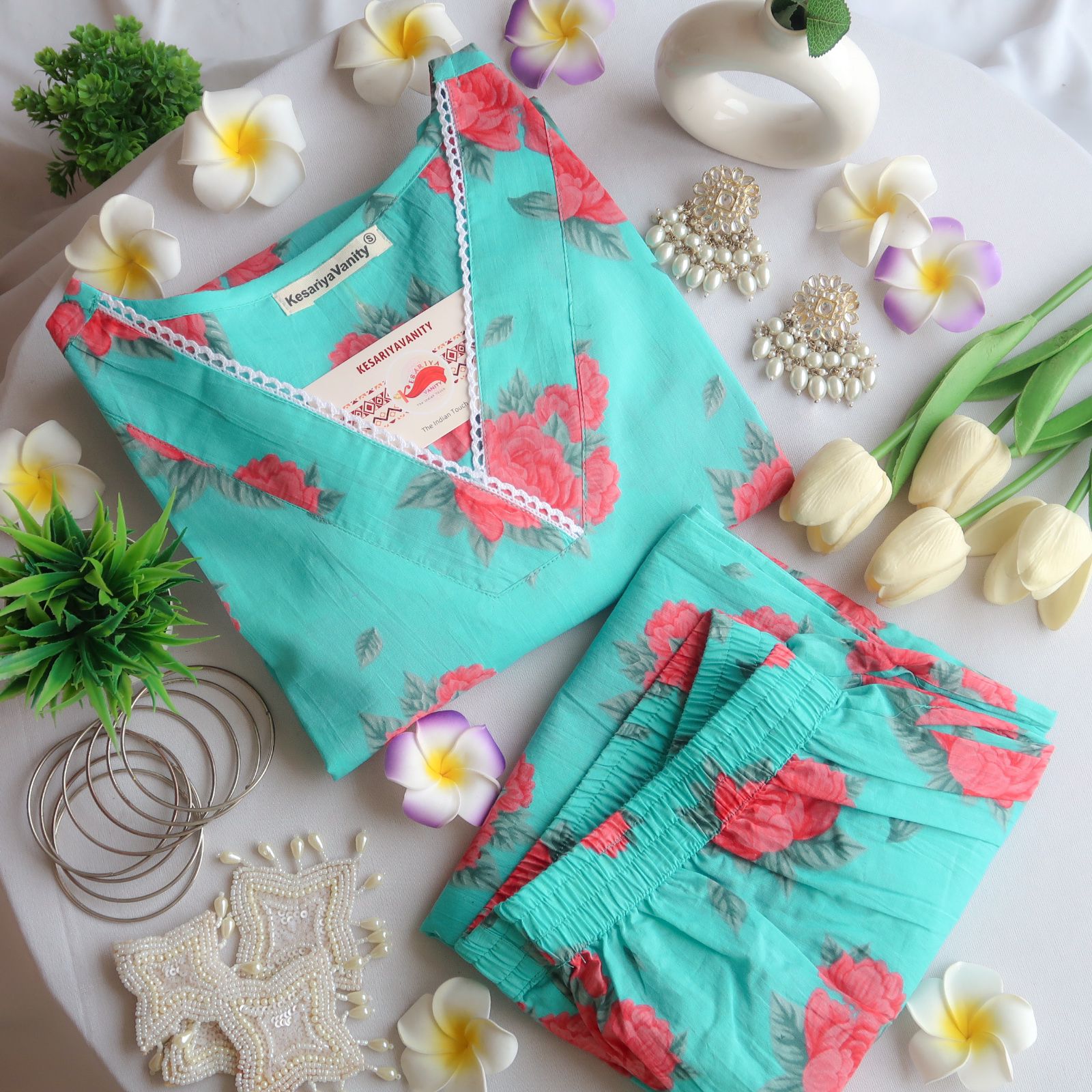 Bluebell Lace Suit Set - Sukoon 4.0 (Slim Fit)