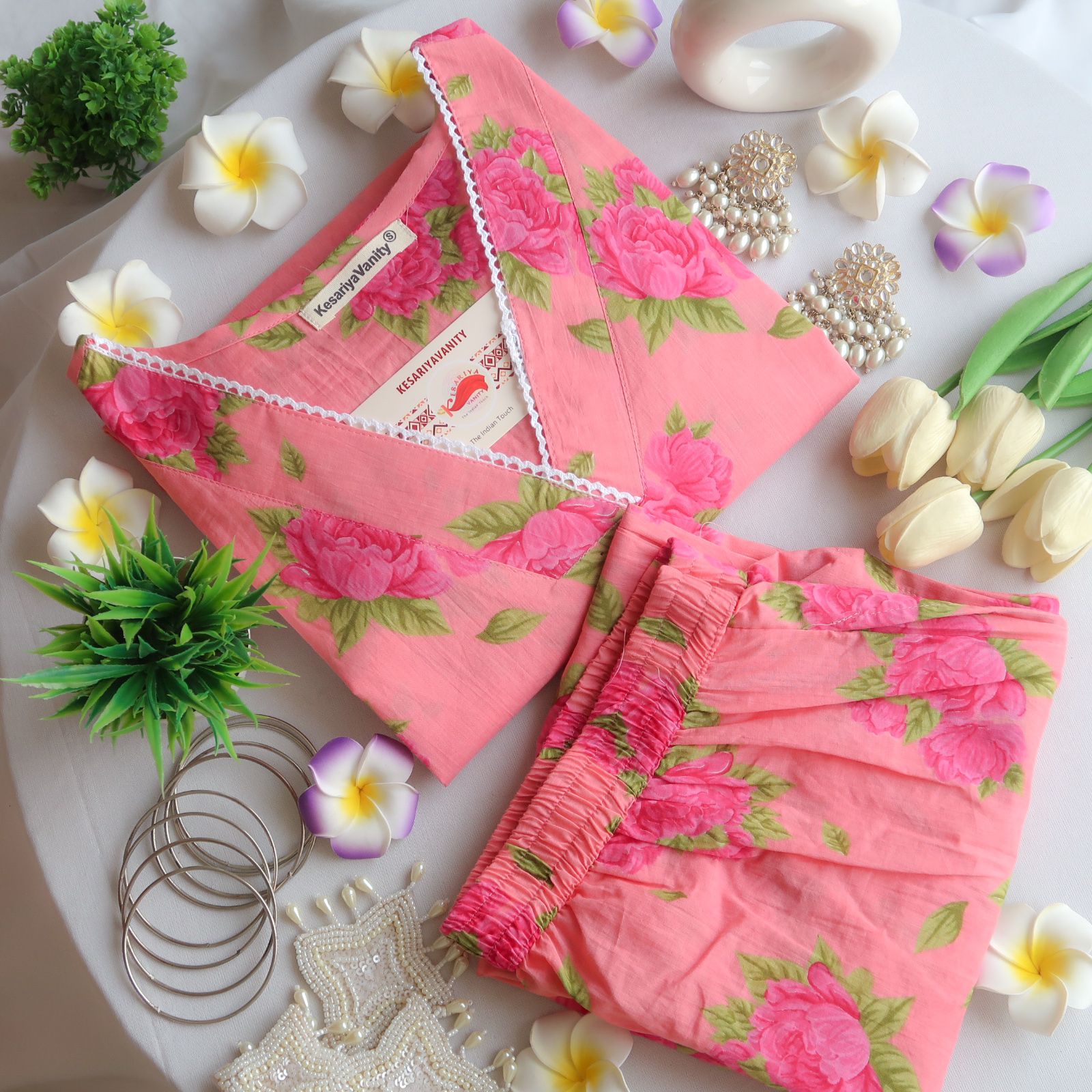 Hibiscus Lace Suit Set - Sukoon 4.0 (Slim Fit)