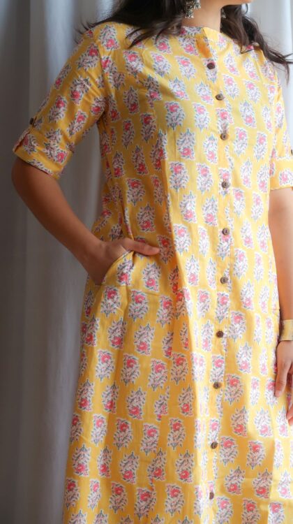 Daily Essential: Sunflower Serenity Long Kurta