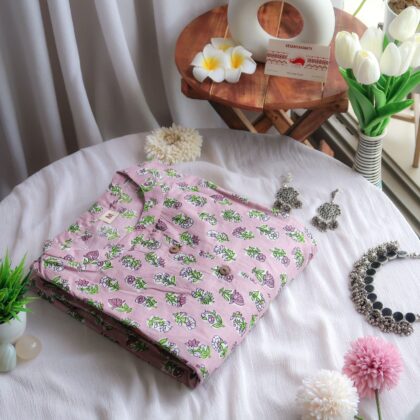 Daily Essential: Lavender Floral Grace Long Kurta - EOFY SALE