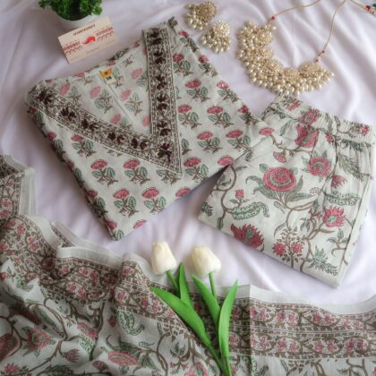 Pastel Petal Serene Suit Set - Slim Fit