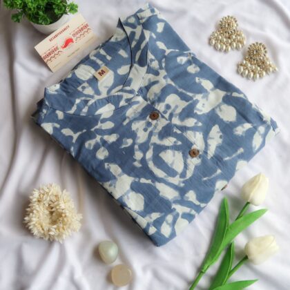 Daily Essential: Light Indigo Long Kurta - EOFY SALE