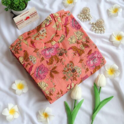 Daily Essential: Salmon Rose Long Kurta - EOFY SALE