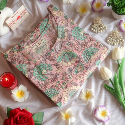 Pastel Petal full Sleeves Long Kurta