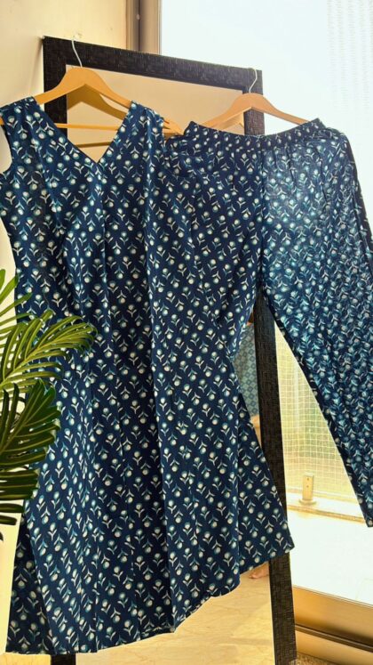 Indigo Bloom Office/Regular Wear Suit Set - Comforter Set 2.0