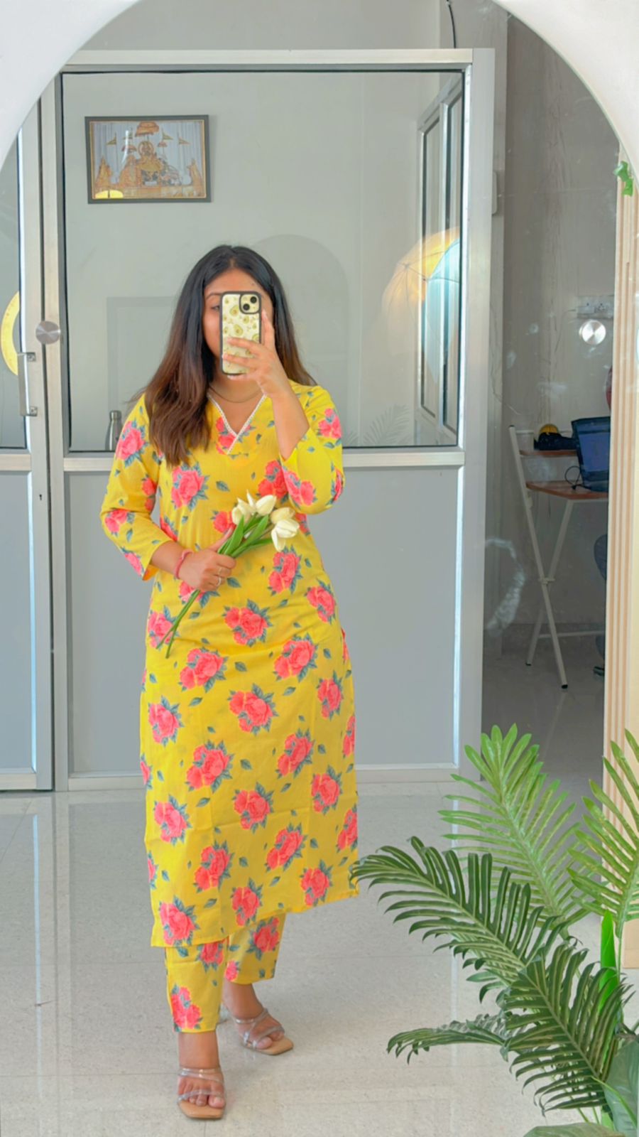 Marigold Lace Suit Set - Sukoon 4.0 (Slim Fit) - Image 3