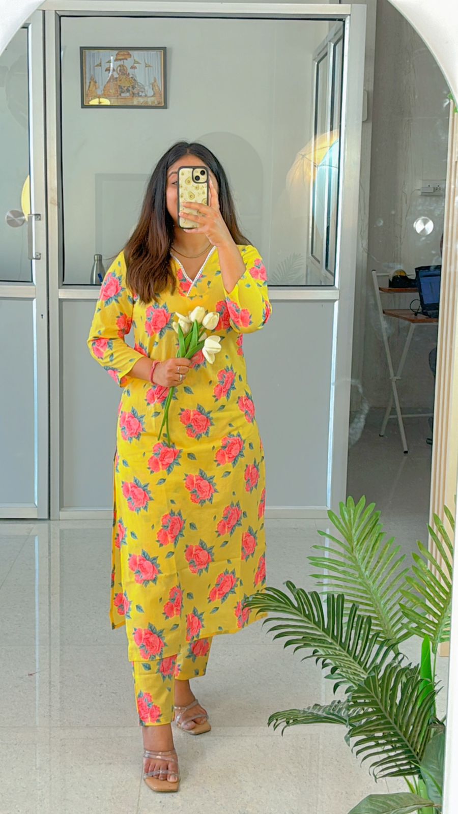 Marigold Lace Suit Set - Sukoon 4.0 (Slim Fit) - Image 2