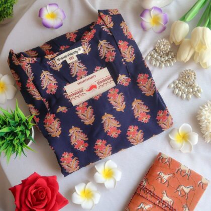 Midnight Blooms Chudidar Long Kurta -Vasant